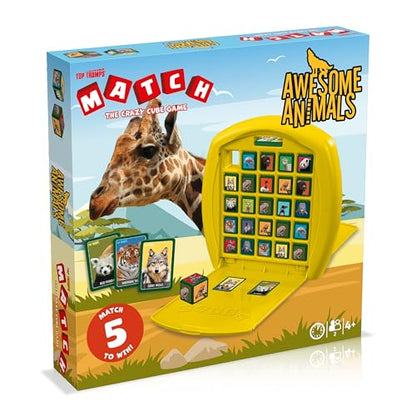 Top Trumps Match Game Awesome Animals - Family Board Games for Kids and Adults - Matching Game and Memory Game - Fun Two Player Kids Games - Memories and Learning, Board Games for Kids 4 and up