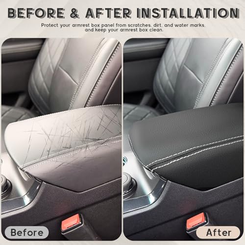 ramuel Center Console Armrest Cover for Ford Explorer 2011-2019 | Anti-Scratch ，Non-Slip ，PU Leather ，Easy Install - size: fpr Explorer 5th Gen