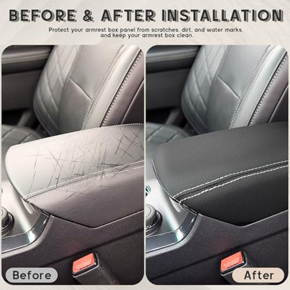 ramuel Center Console Armrest Cover for Ford Explorer 2011-2019 | Anti-Scratch ，Non-Slip ，PU Leather ，Easy Install - size: fpr Explorer 5th Gen