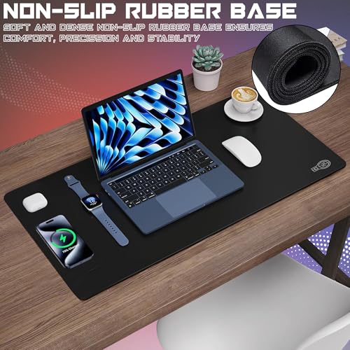 XXL Extended Gaming Mouse Pad/Mat 40"x18"(Black) - Large & Wide Desk Cloth Mousepad - Stitched/Water Proof/Non Slip Base - color: Black, size: XXL 40"x18"