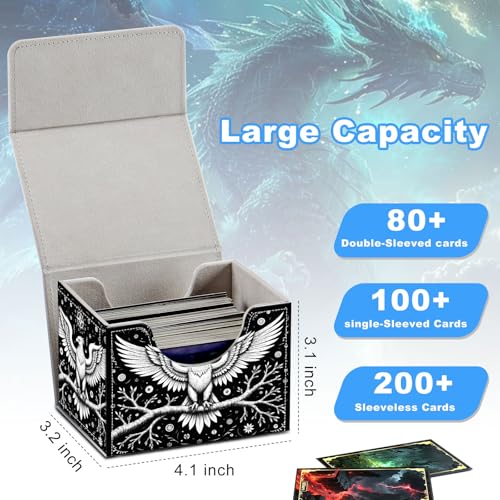 Eagle on a Branch Deck Box for MTG Commander | Holds 100+ Double-Sleeved Cards | Strong Magnetic TCG Card Case for Collectible Games - color: Eagle on a Branch