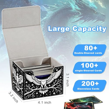 Eagle on a Branch Deck Box for MTG Commander | Holds 100+ Double-Sleeved Cards | Strong Magnetic TCG Card Case for Collectible Games - color: Eagle on a Branch