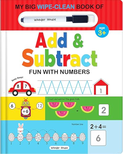 My Big Wipe And Clean Book of Add And Subtract for Kids : Fun With Numbers