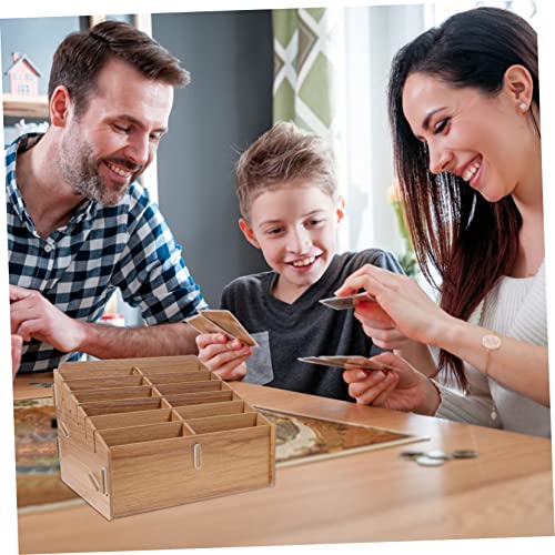CHILDWEET Decks Card Wooden Organizer Card Sorting Tray Playing Game Holder Storage Organizer