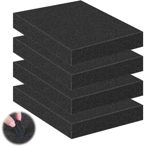4 Pcs Pick and Pluck Foam Sheets 12" L x 12" W x 2" T Polyurethane Pick Apart Foam Inserts Pads with Bottom Use for Camera, Interlocking Case, Tool Box, Board Box, Storage Drawer, Black - size: 1 Sizes - 4 Pcs -12 x 12 x 2 Inches