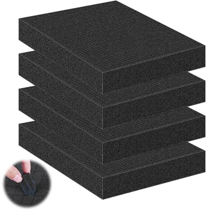 4 Pcs Pick and Pluck Foam Sheets 12" L x 12" W x 2" T Polyurethane Pick Apart Foam Inserts Pads with Bottom Use for Camera, Interlocking Case, Tool Box, Board Box, Storage Drawer, Black - size: 1 Sizes - 4 Pcs -12 x 12 x 2 Inches