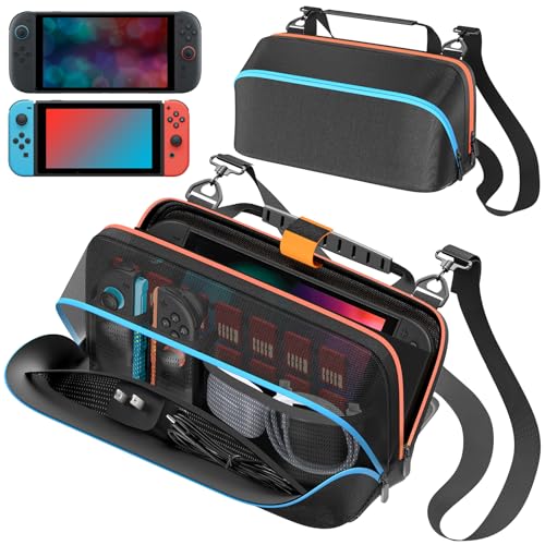 Sling Bag for Nintendo Switch 2 (2025) & SW OLED & SW Original, Switch 2 Crossbody Bag Hold Joycon 1/2 &AC Adapte &14 Game Card Slots &Other Accessories, Portable Switch 2 Travel Carrying bag for Storage - size: Small