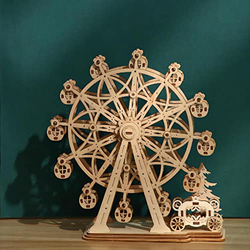 3D Wooden Puzzles Ferris Wheel Model Kits, Brainteaser and Puzzle for Christmas/Birthday,Gifts for Adults and Teens to Build Combination - style: Ferris Wheel