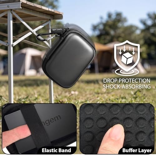GWCASE Hard Case for Tangem Crypto Wallet 2-3 Cards, Carabiner, Black | EVA Hard Shell with Scratch-proof Lining; Elastic Band; Carabiner for EDC;Dustproof, Dplash-resistant;Box Only - color: Black