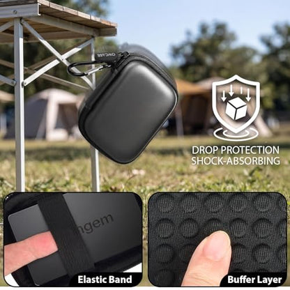GWCASE Hard Case for Tangem Crypto Wallet 2-3 Cards, Carabiner, Black | EVA Hard Shell with Scratch-proof Lining; Elastic Band; Carabiner for EDC;Dustproof, Dplash-resistant;Box Only - color: Black
