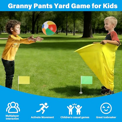 24Pcs Granny Pants Yard Game Funny Field Day Outdoor Games for Adults Kids and Family Gaint Pant Set for Brithday Party Tossing Games Activities for Groups - size: 2 Small