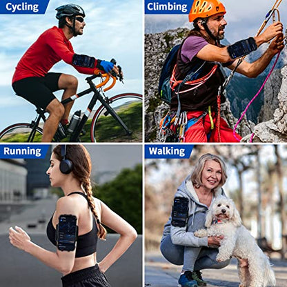 Wristband Running Phone Holder for iPhone 16/15/14/13/12/11/ Pro/X/8 Plus/8/7, 360°Rotatable with Key Holder, Sports Wristband for Samsung Galaxy and All 4''-6.5''Phones (Non-Removable-S)