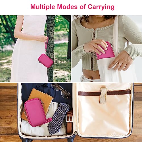 Canboc Camera Case for Canon PowerShot G7 X Mark III/ G7X Mark II Digital 4K Vlogging Camera, Point and Shoot 4K Video Camera Bag, Zipper Mesh Pocket fits USB Cable, Batteries, Rosered - color: Rosered