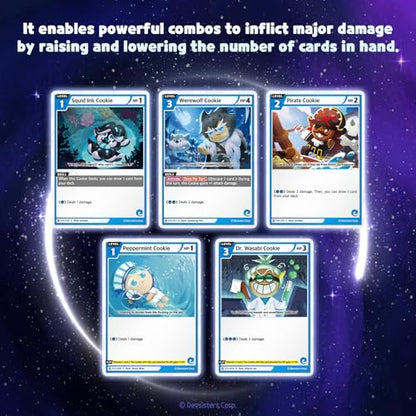 CookieRun Trading Card Game: Starter Deck Blue | 2 Player Competitive TCG | 20 Minutes | Includes 60 Cards - style: Blue