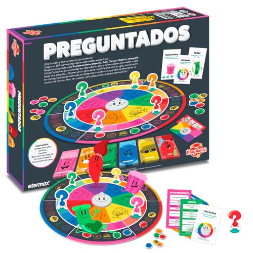 PREGUNTADOS Trivia Board Game, Spanish Language Question and Answer Game with 360 Questions, 6 Categories Including Entertainment, Sports, Art, Science, History and Geography, Ages 8+