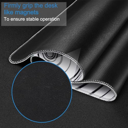 Large Mouse Pad 31.5 x 11.8 in, Gaming Mousepad with Stitched Edges, Premium Microfiber Cloth Surface, Waterproof Non-Slip Base Keyboard Desk Mat for Home Office Gaming, White Black Lines - color: White Black Lines, size: 31.5L x 11.8W inches