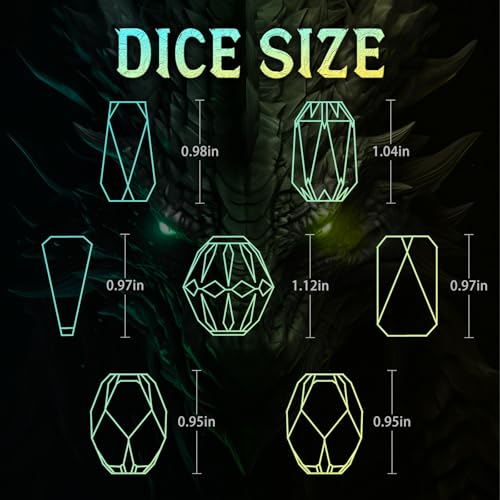 FONVGOGO Metal DND Dice Set, Dungeons and Dragons Dice Set D and D with Cardboard Box for Role Playing Games RPG TTRPG Gifts (Blue Yellow) - color: S Blue Yellow