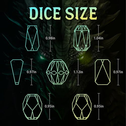 FONVGOGO Metal DND Dice Set, Dungeons and Dragons Dice Set D and D with Cardboard Box for Role Playing Games RPG TTRPG Gifts (Blue Yellow) - color: S Blue Yellow
