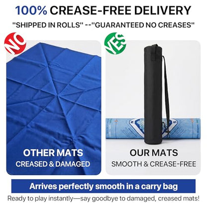 Mahjong Mat 31.5x31.5 inches – Quiet, Foldable Table Mat for Mahjong, Card Games & Board Games, 3-Layer Noise-Reducing Design, Waterproof & Easy-Clean, Includes Storage Bag (Blue - Regular) - color: Blue - Regular