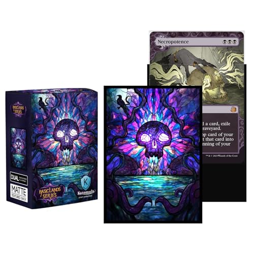 Katomula 100 MTG Card Sleeves with 100 Inner Sleeves, Textured Back Art Sleeve, Fit Standard Size Cards - Swamp - color: Swamp