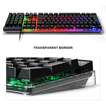 Gaming Keyboard and Mouse Combo, K1 RGB LED Backlit Wired Keyboard with 104 Key Computer PC Gaming Keyboard for PC/Laptop (Black) - color: K1 black