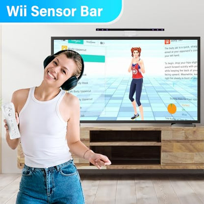 PORTHOLIC 4 in 1 Wii Replacement Cables Set, Wii AC Power Adapter + Wii to hdmi Converter+ Wired Motion Sensor Bar and Composite Audio Video Cable for Nintendo Wii - color: White