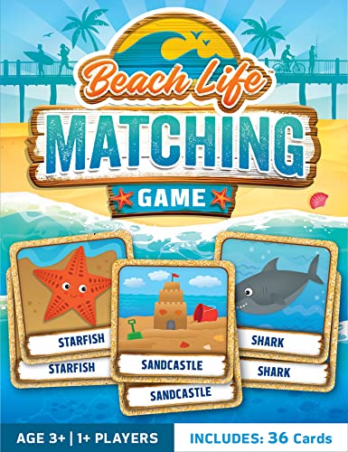 MasterPieces Officially Licensed Beach Life Picture Matching Card Game for Kids and Families - style: Beach Life