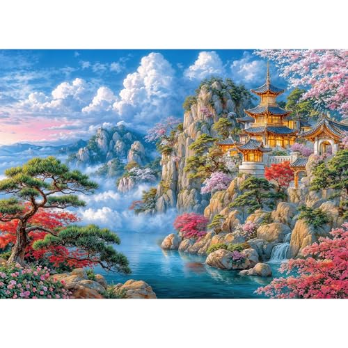 Puzzles for Adults 1000 Pieces, Jigsaw Puzzle for Adults, Fun Challenging Puzzle, Between Mountains and Lakes Puzzles Game, Interlock Perfectly No Dust, Gifts for Father's Mother’s Day - color: Mountains and Lakes