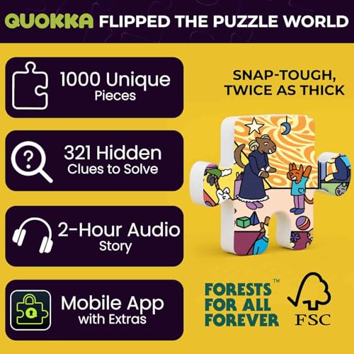 1000 Piece Puzzle for Adults – Jigsaw Puzzles for Adults 1000 Pieces | Hotel Wildeluxe Jigsaw Puzzles – Hidden Secrets & Audio Story – Premium Box Packaging – Extra Fun Challenges - color: Wildeluxe