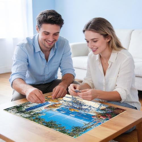 500 Piece Puzzles for Adults,Jigsaw Puzzles 500 Pieces Beach Puzzles | Beautiful Yard Puzzle Flower Puzzle Games for Adults Senior Recycled Cardboard Family Activity Game Nights Gift Toy - style: Beach Yard