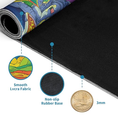 Astronaut Gaming Mouse Pad Abstract Sky Mouse Pad 31.5x11.8 Inch Eat Pizza Texture Non-Slip Rubber Base Large Mousepad Stitched Edges Keyboard Mouse Mat Desk Pad for Office and Home - color: Astronaut