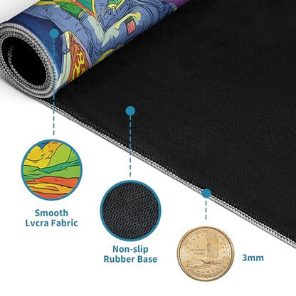 Astronaut Gaming Mouse Pad Abstract Sky Mouse Pad 31.5x11.8 Inch Eat Pizza Texture Non-Slip Rubber Base Large Mousepad Stitched Edges Keyboard Mouse Mat Desk Pad for Office and Home - color: Astronaut
