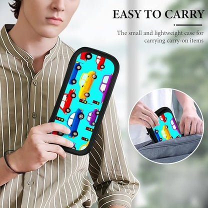 Carrying Case Compatible with Nintendo Switch, Travel Storage Holder Bag with 15 Game Cartridges Colorful Race Car Cartoon Cars Hard Shell Protective Pouch - color: Color(85)