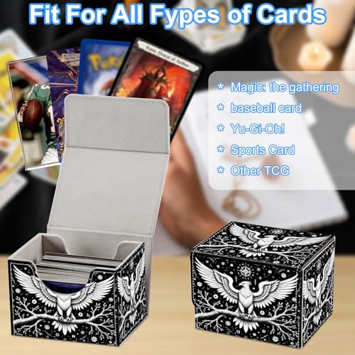 Eagle on a Branch Deck Box for MTG Commander | Holds 100+ Double-Sleeved Cards | Strong Magnetic TCG Card Case for Collectible Games - color: Eagle on a Branch