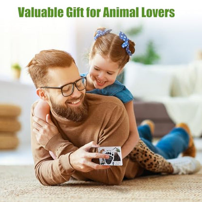 MEROCO Forest Animals Tracks Cards for Kids,Animal Tracks Matching Game Flash Cards,Homeschool Animal Games Kids Learning Educational Toys Preschool Autism Learning Materials - style: Forest Animals And Birds Tracks Cards