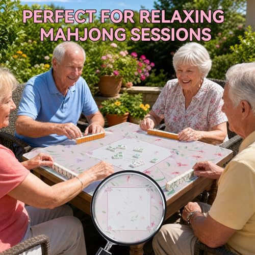 33" x 33" Blush Wild Blossom American Mahjong Mat - Non-Slip Neoprene Pad, Noise Reducing, Easy Clean, Portable for Home, Travel & Airbnb - color: Blush Wild Blossom
