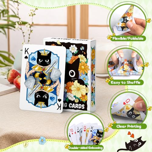 Playing Cards 2 Pack, 2 Deck of Cards, Cat Theme Playing Cards | Standard, Poker Cards Set for Card Games, Family Game Night, Blackjack, Travel, Party Favors, Birthday, Stocking Stuffers - style: Cat