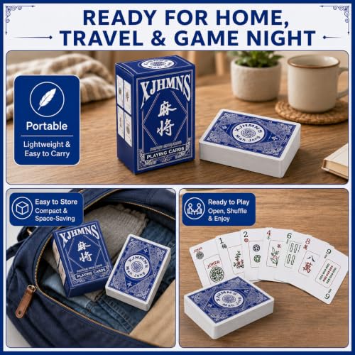 Mahjong Playing Cards 2025, Traditional Card Game Set (Paper) - style: paper