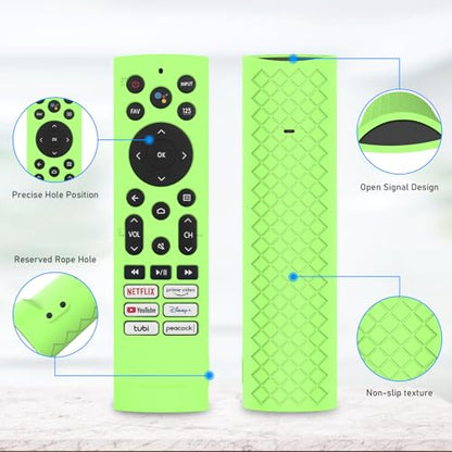 Silicone Case for Hisense U8 TV Remote, ERF3A90, U7G U9G Series 4K ULED Remote Skin, Glow Green - color: Glow Green