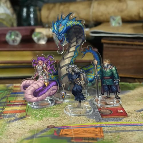 Monster Villains Miniatures Set, 10 Flat Minis with Bases for Tabletop RPG, 2D Fantasy Monster & Villain NPC Minis, D&D Compatible, 2D Pathfinder & 5e Miniatures for TTRPG