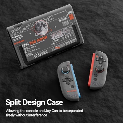 GeekShare Hard Case Compatible with Nintendo Switch 2 (2025), Anti-Scratch Dockable Protective Cover for Switch 2 with Detachable Joysticks, The Moon - color: The Moon-Black