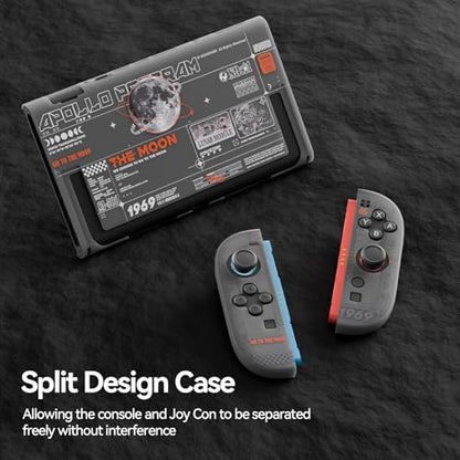 GeekShare Hard Case Compatible with Nintendo Switch 2 (2025), Anti-Scratch Dockable Protective Cover for Switch 2 with Detachable Joysticks, The Moon - color: The Moon-Black