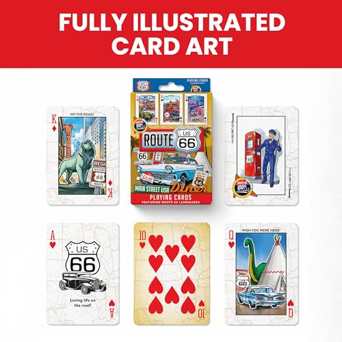 MasterPieces Officially Licensed Route 66 Playing Cards - 54 Card Deck for Adults - style: Route 66