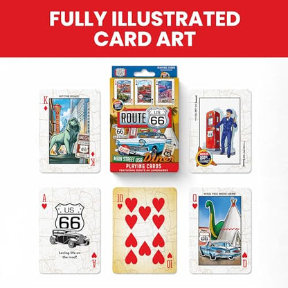 MasterPieces Officially Licensed Route 66 Playing Cards - 54 Card Deck for Adults - style: Route 66