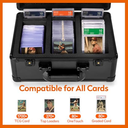 Graded Card Storage Box, Top Loader Trading Card Case for PSA Graded Cards, Sports Slab Hard Card Case Holder for Sports Card/Game Cards/Top Loaders/One Touch - 3 Row - style: 3 Row