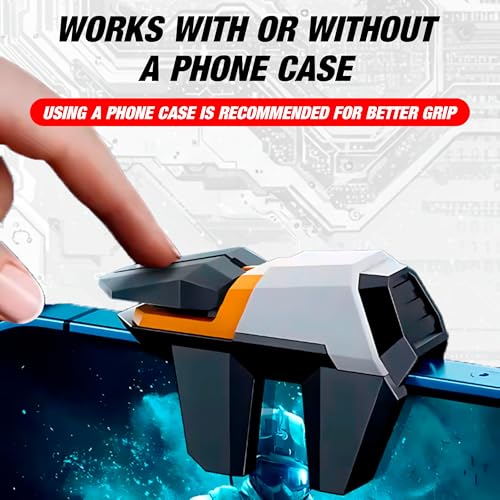 Progameplays Phone Triggers Gaming 4 – L1 L2 R1 R2 Mobile Controller for PUBG Mobile, COD 4 - Finger Triggers for Fast Aim & Shooting – No Lag Shooter Accessory for iPhone & Android Smartphones (PRO-T2)