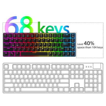 MageGee 60% Rapid Trigger Gaming Keyboard, Hall Effect Magnetic Switch, Actuation Point Adjustable, Hot Swappable RGB Backlit Wired Keyboard with Arrow Keys for Win/PC/MAC, Black - color: Black