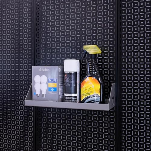 4"x16" Impact Shelf for Wall Storage On The Metal Pegboard System - color: Silver