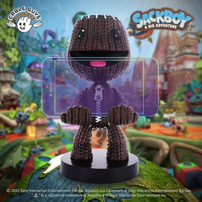 Exquisite Gaming Sackboy Controller Holder - Little Big Planet Official Phone Stand & Cable Guys Figure