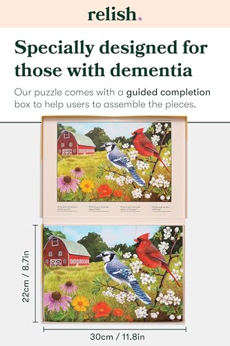 Relish Large Piece Puzzles for Seniors, 13 Piece Summer Birds Jigsaw Puzzle, Dementia Products for Elderly - style: Summer Birds